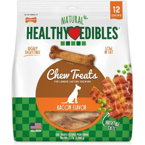 Nylabone Healthy Edibles Wholesome Dog Chews - Bacon Flavor - Wolf (12 Pack) Nylabone Healthy Edibles Wholesome Dog Chews - Bacon Flavor - Wolf (12 Pack)