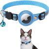 Reflective AirTag Dog Collar;  Padded Apple Air Tag Dog Collar;  Heavy Duty Dog Collar - Blue