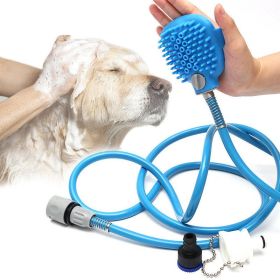 New Pet Bath Head Tool Comfortable Massager Shower Head Tool Cleaning Washing Sprayer Dog Brush Pet Bathing Supplies - Blue - M 2.5m