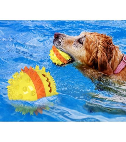 Pet Chew Toy Interactive Treat Toy Squeaky Bounce Toy with Rope for Aggressive Dog Chewers - yellow Pet Chew Toy Interactive Treat Toy Squeaky Bounce Toy with Rope for Aggressive Dog Chewers - yellow