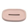 Soap Holder 2-in-1 Silicone + Soft Bath Brush Soap Box for Home Travel Soap Dish Bathroom Accessories - pink
