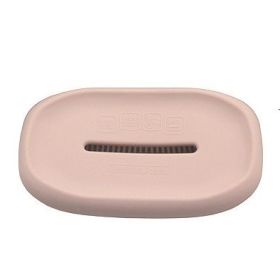 Soap Holder 2-in-1 Silicone + Soft Bath Brush Soap Box for Home Travel Soap Dish Bathroom Accessories - pink