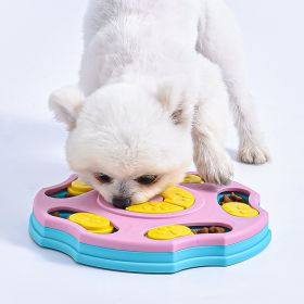 1pc Dog Puzzle Toys For Large Medium Small Dogs Pet Food Toy; Interactive Treat Dispenser - Pink - One Size-24*24*3cm