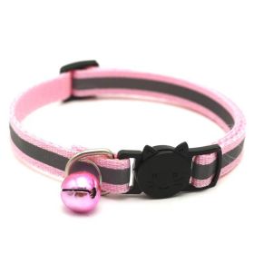 Pet Collar For Dog & Cat; Reflective Cat Collar With Bell; Dog Collar With Cartoon Cat Head - Reflective Light Powder