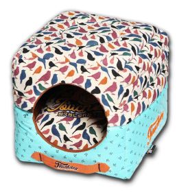 Touchdog Chirpin-Avery Convertible and Reversible Squared 2-in-1 Collapsible Dog House Bed - PB54DSLG