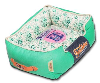 Touchdog Floral-Galore Vintage printed Ultra-Plush Rectangular Designer Dog Bed - Large