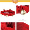 Christmas Pet Ring Bell Decorative Set Holiday Dressing Dog Neck Fringe with Foot Cover Bell Set; dog collar; cat dollar - M