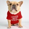 dog clothes starling English short bulldog pet clothing round collar T-shirt Teddy than panda dog clothing - red - XL