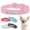 Bling Rhinestone Puppy Dog Collars Personalized Small Dogs Chihuahua - L - black