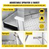 VEVOR 50 Inch Dog Grooming Tub, Professional Stainless Steel Pet Dog Bath Tub, with Steps Faucet & Accessories Dog Washing Station Left Door - Default