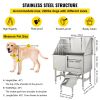 VEVOR 50 Inch Dog Grooming Tub Professional Stainless Steel Pet Dog Bath Tub with Steps Faucet & Accessories Dog Washing Station Right Door - Default