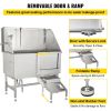 VEVOR 50 Inch Dog Grooming Tub Professional Stainless Steel Pet Dog Bath Tub with Steps Faucet & Accessories Dog Washing Station Right Door - Default