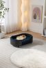 Scandinavian style Elevated Dog Bed Pet Sofa With Solid Wood legs and Black Bent Wood Back, Cashmere Cushion,Mid Size - as Pic
