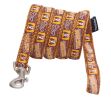 Touchdog 'Caliber' Designer Embroidered Fashion Pet Dog Leash And Collar Combination - Brown Pattern - Large
