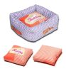 Touchdog Polka-Striped Polo Easy Wash Squared Fashion Dog Bed - Large