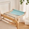 One-Step Cat Bed for Window sill & Bedside;Cat Window Perches ; Sliding Clamping Slot Adjustment Cat Hammock - Grey&Blue