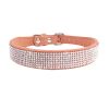 Dog Collar Crystal Glitter Rhinestone Pet Collars Zinc Alloy Buckle Collar For Small Medium Dogs Cats Chihuahua Pug Dog Collar - Brown - L