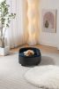 Scandinavian style Elevated Dog Bed Pet Sofa With Solid Wood legs and Black Bent Wood Back, Cashmere Cushion,Mid Size - as Pic