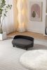 Scandinavian style Elevated Dog Bed Pet Sofa With Solid Wood legs and Bent Wood Back, Cashmesh Cushion, Black wood, Darcy grey cashmesh - as Pic