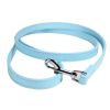 PU Leather Cat Dog Leash Soft Walking Dog Collar Leash Running Training Dog Harness Lead Leash Puppy Pet Small Dog Leash Belt - Sky Blue - 2.0x120cm