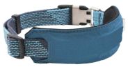 Pet Life 'Geo-prene' 2-in-1 Shock Absorbing Neoprene Padded Reflective Dog Leash and Collar - Blue - Large