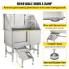 VEVOR 50 Inch Dog Grooming Tub, Professional Stainless Steel Pet Dog Bath Tub, with Steps Faucet & Accessories Dog Washing Station Left Door - Default