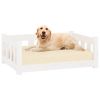 Dog Bed White 29.7"x21.9"x11" Solid Wood Pine - White