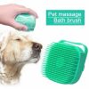 Pet Dog Shampoo Massager Brush Cat Massage Comb Grooming Scrubber Shower Brush For Bathing Short Hair Soft Silicone Brushes - Yellow