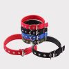 Pet Collar Simple Solid Color Dog Collar Leather Lining Adjustable Small Dog Collar Bichon Labrador Medium To Large Dog Collar - red - 2.0cm*48cm