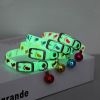 1 Pcs Pet Glowing Collars with Bells Glow At Night Dogs Cats Necklace Light Luminous Neck Ring Accessories - as the picture