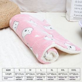 Winter Pet Mat Cat Nest Flannel Kennel Blanket Cat Pad Pet Bed (Option: Pink Bear Head-XL)